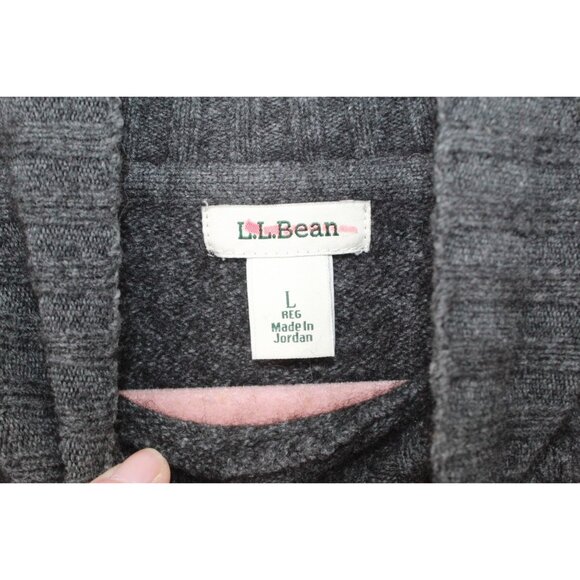 LL Bean The Essential Sweater Turtleneck Charcoal Heather Size L - Picture 7 of 11